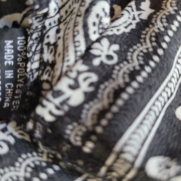 Angie Size L Black White Elephant Print Sheer Blouse with Brass Detail - Picture 10 of 10